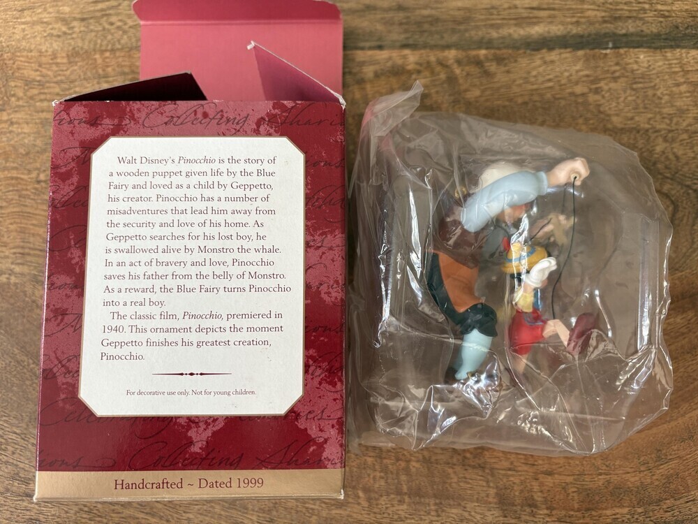 Vintage Hallmark Keepsake Ornament Pinocchio And Geppetto 1999 Disney Boxed - Picture 3 of 5